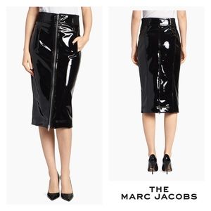 Black Patent Leather Pencil Skirt